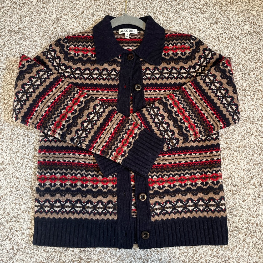 Alex Mill Fair Isle Cardigan size small